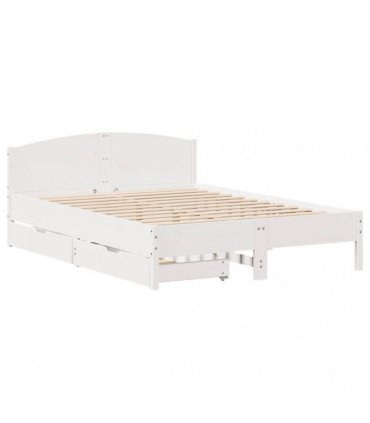 vidaXL Bed Frame without Mattress White 120x190 cm Solid Wood Pine