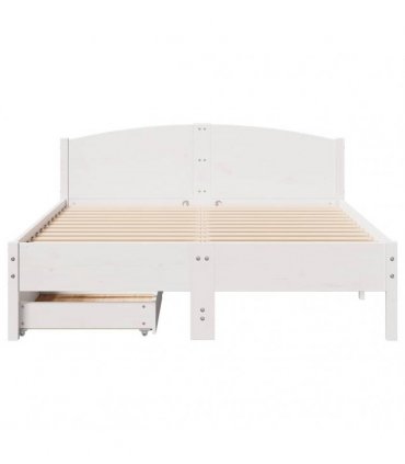 vidaXL Bed Frame without Mattress White 120x190 cm Solid Wood Pine