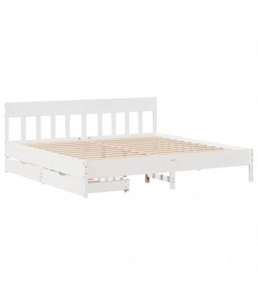 vidaXL Bed Frame without Mattress White 180x200 cm Solid Wood Pine