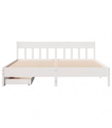 vidaXL Bed Frame without Mattress White 180x200 cm Solid Wood Pine