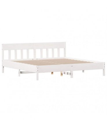 vidaXL Bed Frame without Mattress White 180x200 cm Solid Wood Pine
