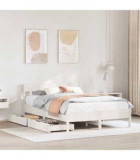 vidaXL Bed Frame without Mattress White 160x200 cm Solid Wood Pine