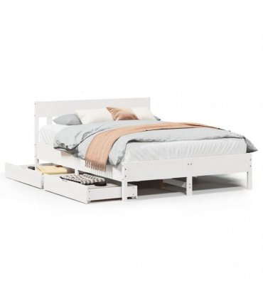vidaXL Bed Frame without Mattress White 160x200 cm Solid Wood Pine