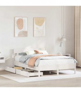 vidaXL Bed Frame without Mattress White 150x200 cm Solid Wood Pine