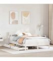 vidaXL Bed Frame without Mattress White 150x200 cm Solid Wood Pine