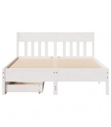 vidaXL Bed Frame without Mattress White 150x200 cm Solid Wood Pine