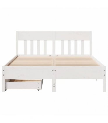 vidaXL Bed Frame without Mattress White 140x200 cm Solid Wood Pine