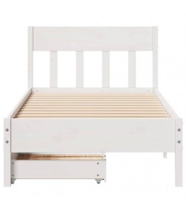 vidaXL Bed Frame without Mattress White 75x190 cm Solid Wood Pine