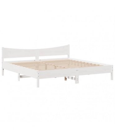 vidaXL Bed Frame with Drawers White 200x200 cm Solid Wood Pine