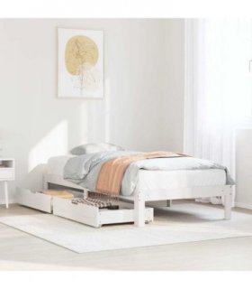 vidaXL Bed Frame with Drawers without Mattress White 100x200 cm
