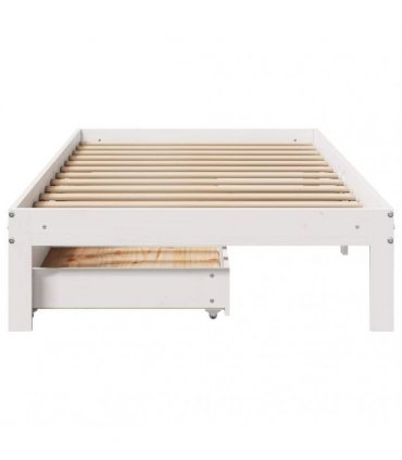 vidaXL Bed Frame with Drawers without Mattress White 100x200 cm