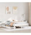 vidaXL Bed Frame with Drawers without Mattress White 150x200 cm