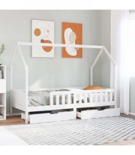 vidaXL Kids Bed Frame with Drawers without Mattress 90x190 cm