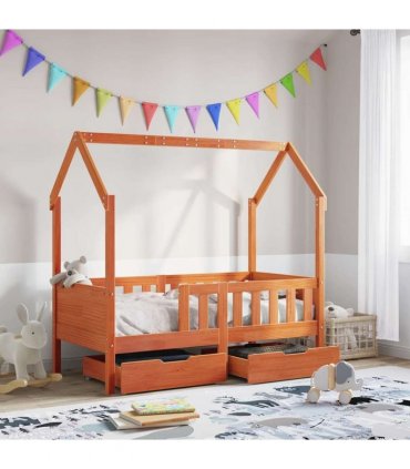 vidaXL Kids Bed Frame with Drawers without Mattress 80x160 cm