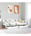 vidaXL Daybed with Drawers without Mattress White 80x200 cm Solid Wood