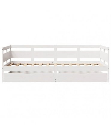 vidaXL Daybed with Drawers without Mattress White 80x200 cm Solid Wood