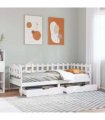 vidaXL Daybed with Drawers without Mattress White 80x200 cm Solid Wood