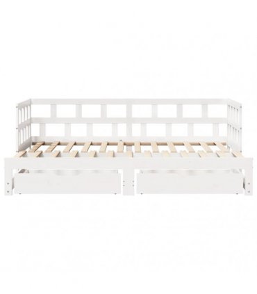 vidaXL Daybed with Trundle and Drawers without Mattress White 90x190cm