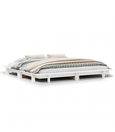 vidaXL Bed Frame without Mattress White 200x200 cm Solid Wood Pine
