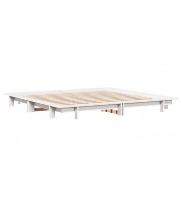 vidaXL Bed Frame without Mattress White 200x200 cm Solid Wood Pine