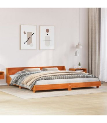 vidaXL Bed Frame without Mattress Wax Brown 200x200 cm Solid Wood Pine