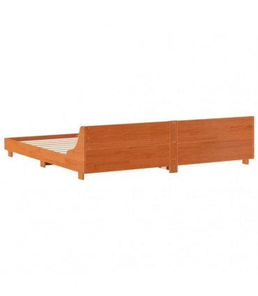 vidaXL Bed Frame without Mattress Wax Brown 200x200 cm Solid Wood Pine