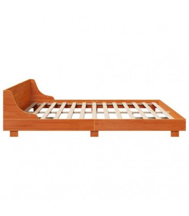 vidaXL Bed Frame without Mattress Wax Brown 200x200 cm Solid Wood Pine