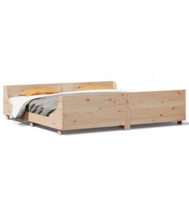 vidaXL Bed Frame without Mattress 200x200 cm Solid Wood Pine