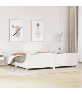 vidaXL Bed Frame without Mattress White 200x200 cm Solid Wood Pine