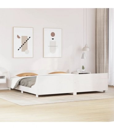 vidaXL Bed Frame without Mattress White 200x200 cm Solid Wood Pine