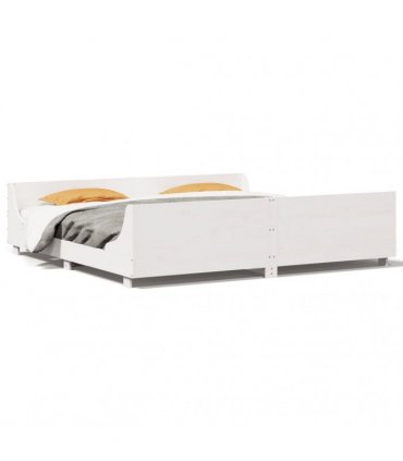 vidaXL Bed Frame without Mattress White 200x200 cm Solid Wood Pine