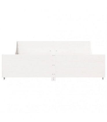 vidaXL Bed Frame without Mattress White 200x200 cm Solid Wood Pine