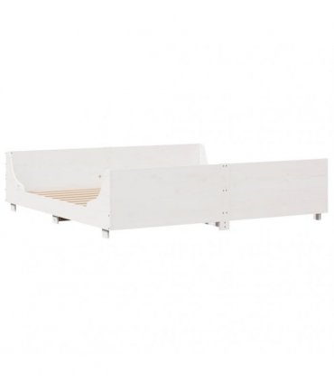 vidaXL Bed Frame without Mattress White 200x200 cm Solid Wood Pine