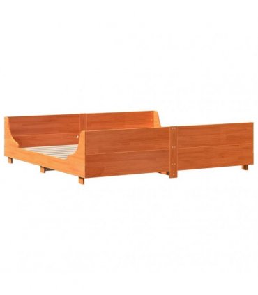 vidaXL Bed Frame without Mattress Wax Brown 200x200 cm Solid Wood Pine