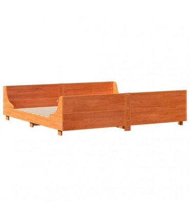 vidaXL Bed Frame without Mattress Wax Brown 200x200 cm Solid Wood Pine