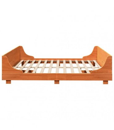 vidaXL Bed Frame without Mattress Wax Brown 200x200 cm Solid Wood Pine