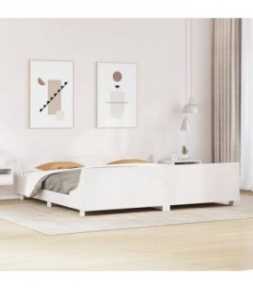 vidaXL Bed Frame without Mattress White 180x200 cm Solid Wood Pine