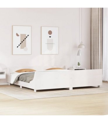 vidaXL Bed Frame without Mattress White 180x200 cm Solid Wood Pine