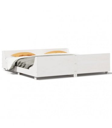 vidaXL Bed Frame without Mattress White 180x200 cm Solid Wood Pine