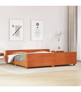 vidaXL Bed Frame without Mattress Wax Brown 180x200 cm Solid Wood Pine