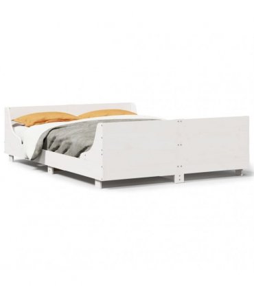vidaXL Bed Frame without Mattress White 150x200 cm Solid Wood Pine