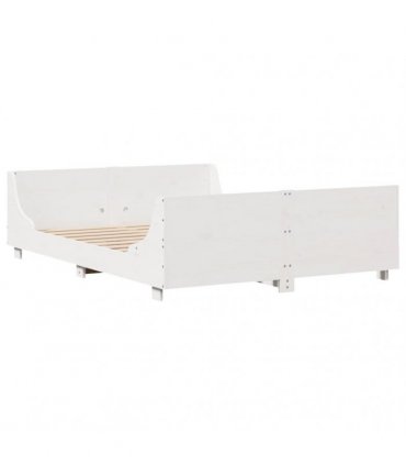 vidaXL Bed Frame without Mattress White 150x200 cm Solid Wood Pine