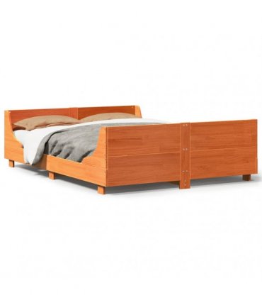 vidaXL Bed Frame without Mattress Wax Brown 150x200 cm Solid Wood Pine