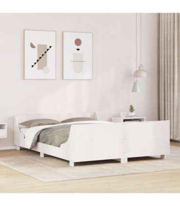 vidaXL Bed Frame without Mattress White 135x190 cm Solid Wood Pine