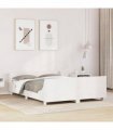 vidaXL Bed Frame without Mattress White 135x190 cm Solid Wood Pine