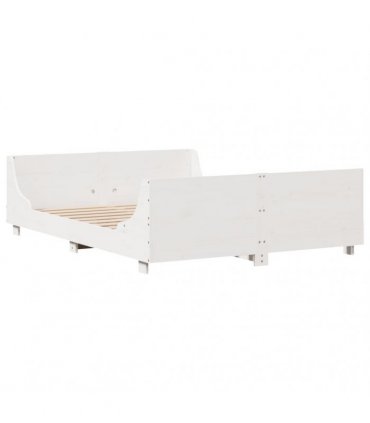 vidaXL Bed Frame without Mattress White 135x190 cm Solid Wood Pine