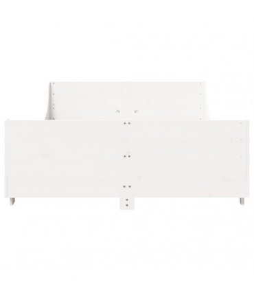 vidaXL Bed Frame without Mattress White 135x190 cm Solid Wood Pine