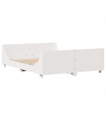 vidaXL Bed Frame without Mattress White 135x190 cm Solid Wood Pine