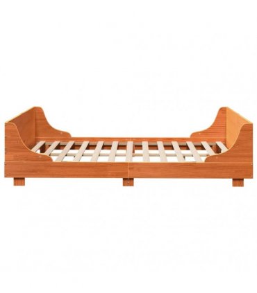 vidaXL Bed Frame without Mattress Wax Brown 135x190 cm Solid Wood Pine