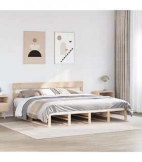 vidaXL Bed Frame without Mattress 200x200 cm Solid Wood Pine